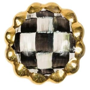 MacKenzie-Childs Decor Drawer Knobs, Black & White Courtly Check - 12